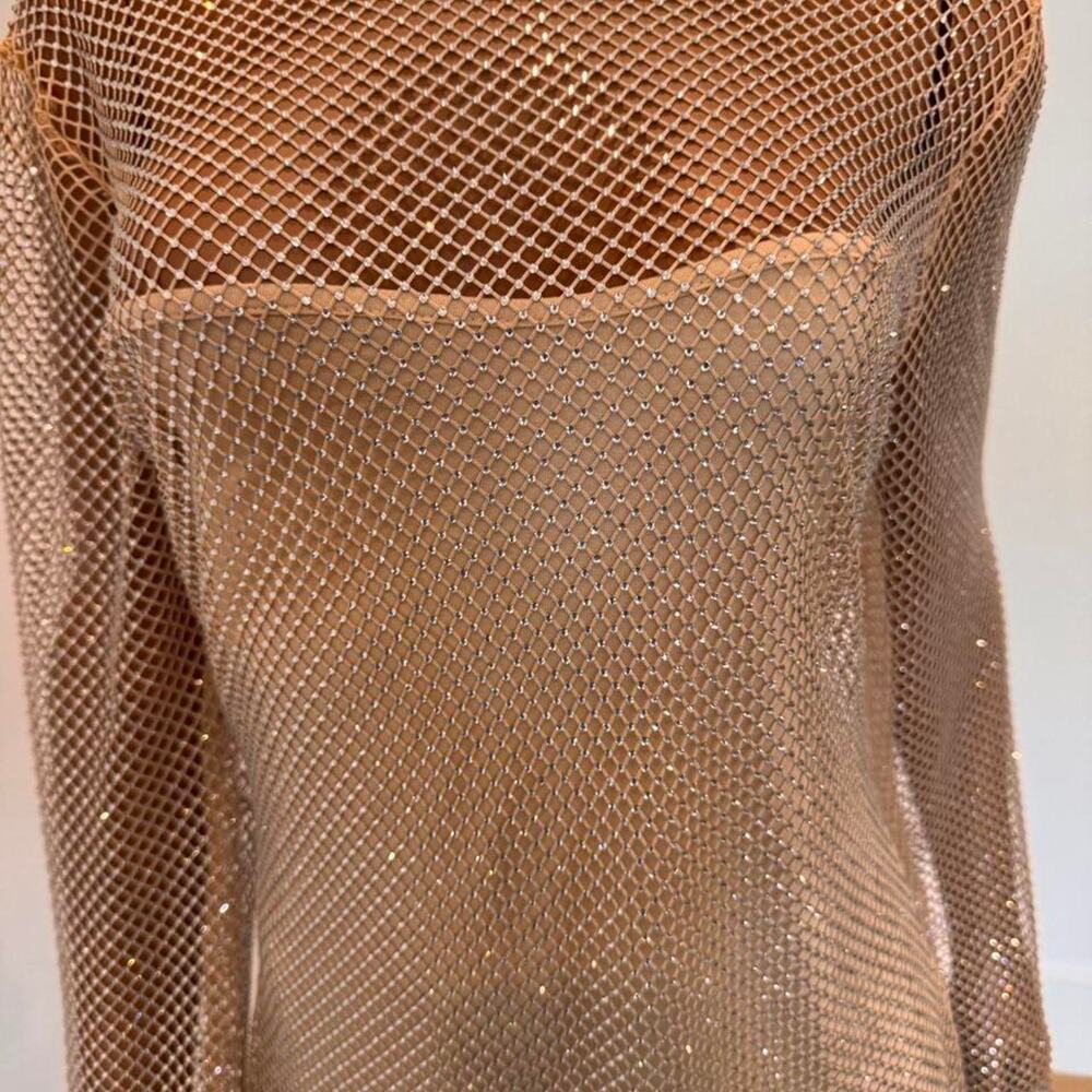 Aqua gold mesh long sleeve